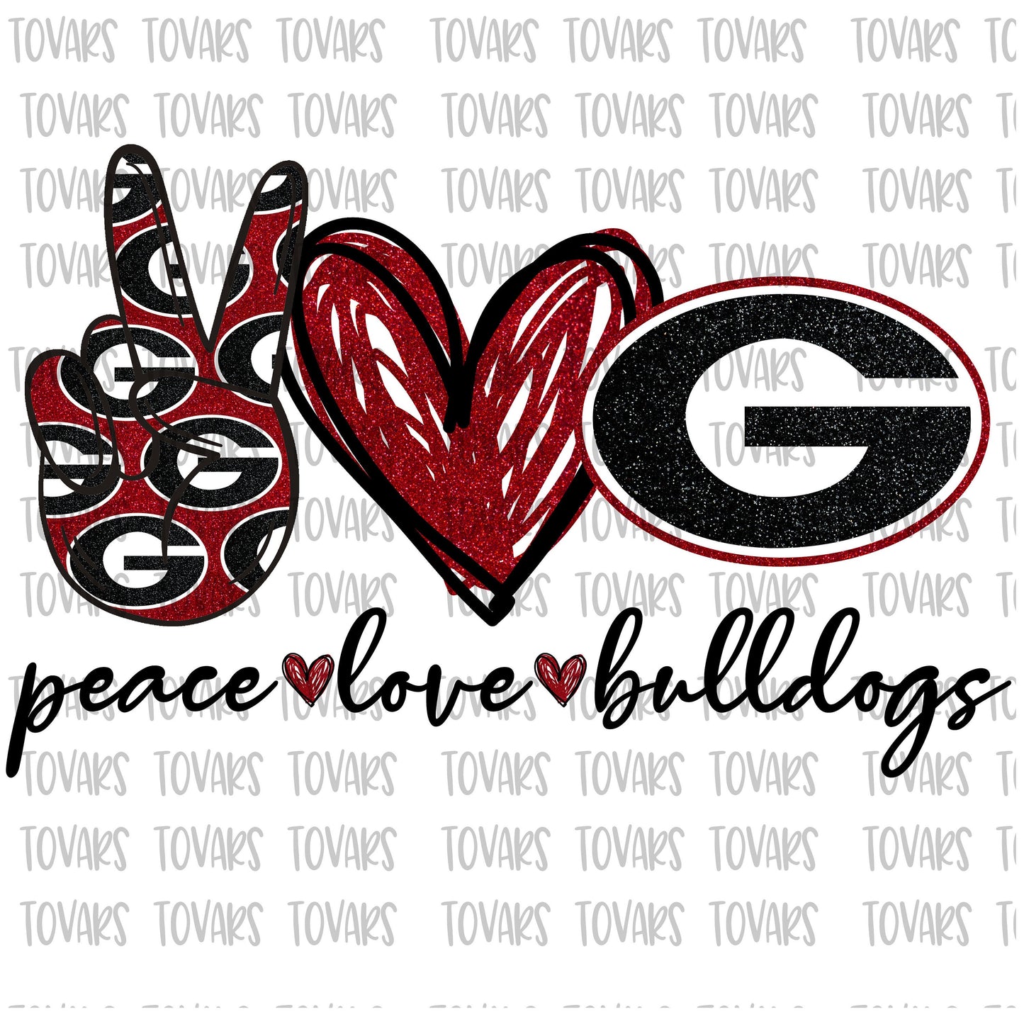 Bulldogs Peace love design Sublimation Png Digital Download football design