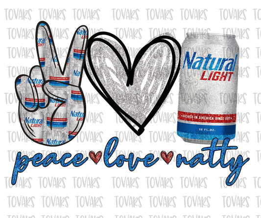 Peace love Natty beer Sublimation Png Digital Download, natural Light beer Png, Natty light beer sublimation PNG, peace love Natty beer
