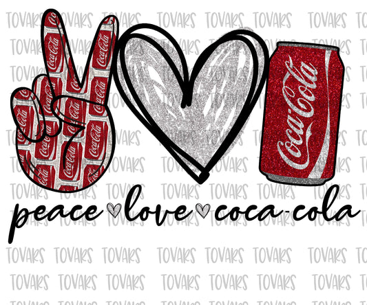 Peace love Coke Design Drink Sublimation Png Digital Download, Drink Soda Design, Soda Sublimation design Drinks Design PNG FILE