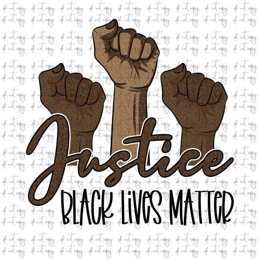 Justice Black Lives Matter Sublimation Png Digital Download, Justice BLM, Justice Black lives matter PNG, Justice Glitter Design PNG Format