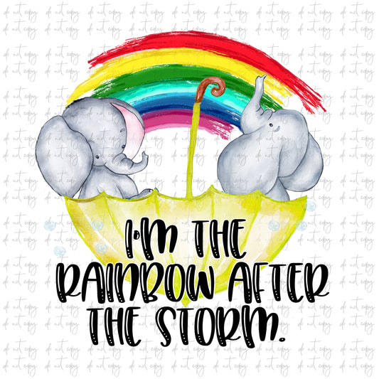 I'm the rainbow after the storm Sublimation Download, Rainbow PNG, gender neutral Instant Sublimation Download, Rainbow after the storm