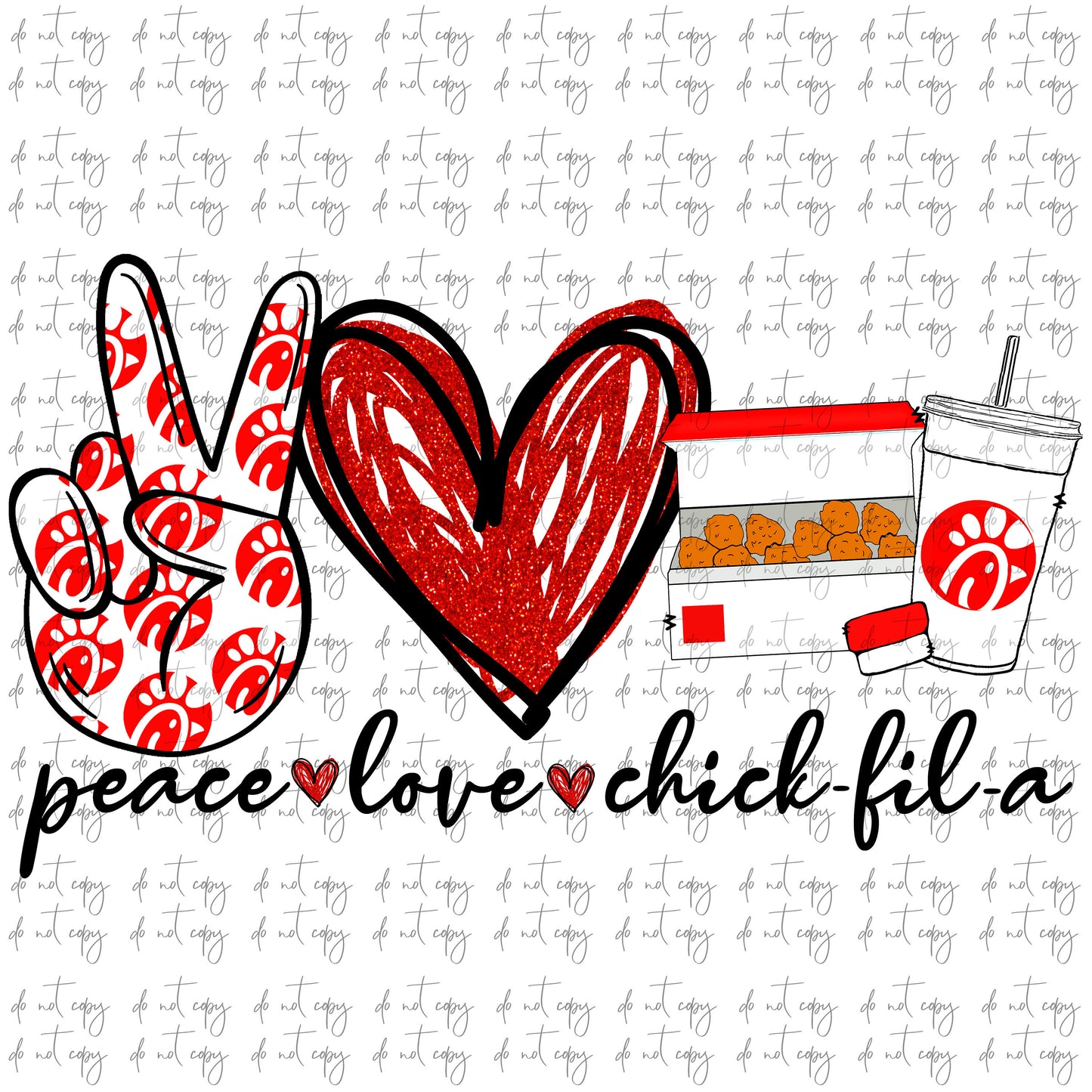 Peace love Chicken Design Sublimation Png Digital Download, Chicken Nuggets Png, Chicken nugget sublimation PNG