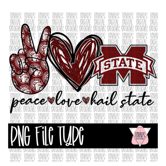 Peace love Design Sublimation Png Digital Download, Peace love  Png, hail state Peace Love Peace love png file, football college