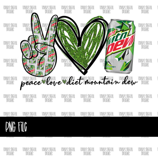 Peace love soda Drink Sublimation Png Digital Download, Drink Soda Design, Soda Sublimation design Drinks Design PNG FILE diet Mountain Dew