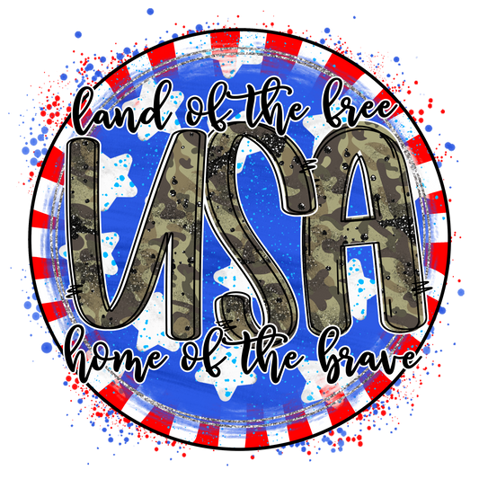 Land of the Free home of the brave Camo 4th of July Sublimation Download, fourth of July Png File, Freedom Patriotic Sublimation download