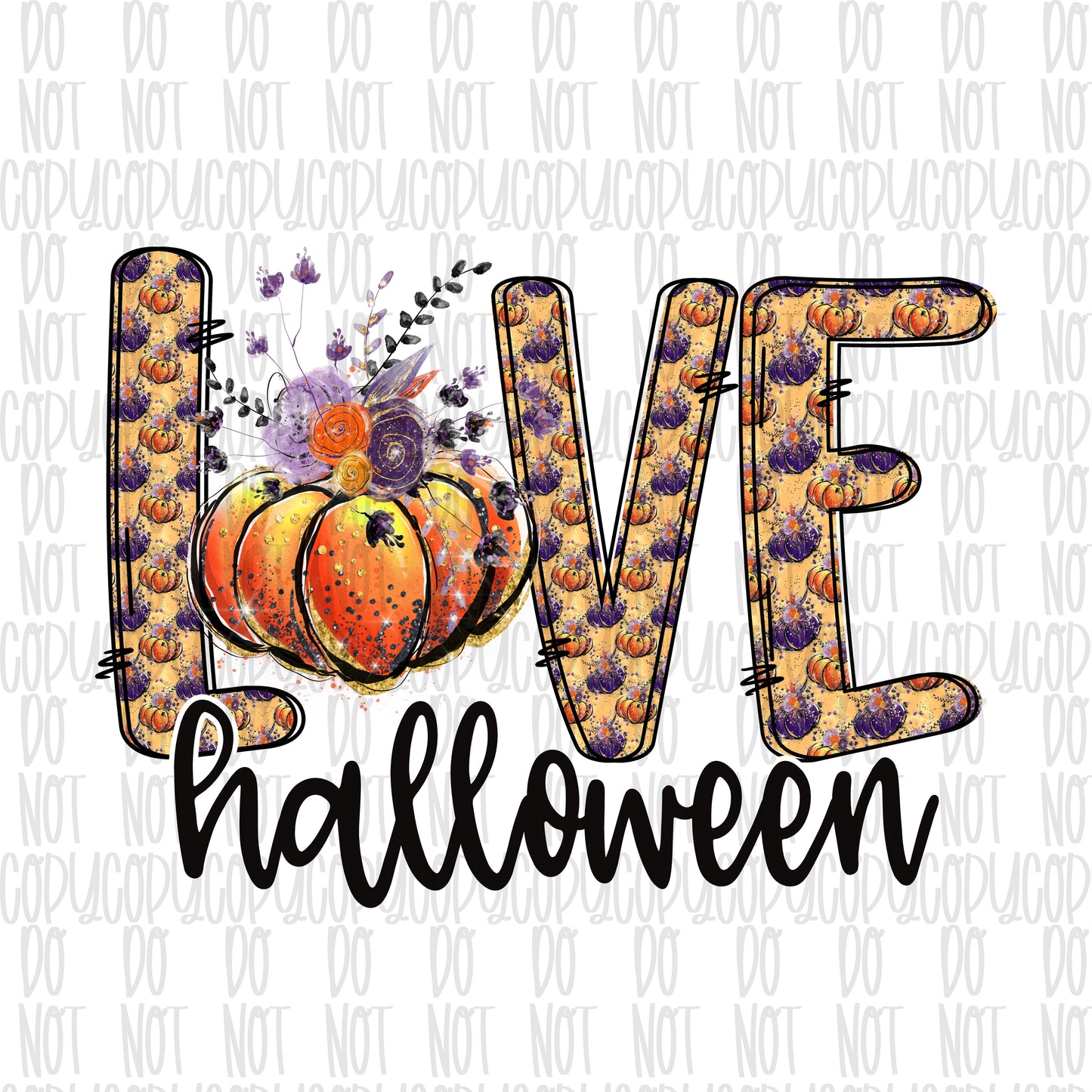 Love Halloween, Sublimation design, halloween pumpkin sublimation, dtg printing, halloween sublimation, pumpkin sublimation, pumpkin design