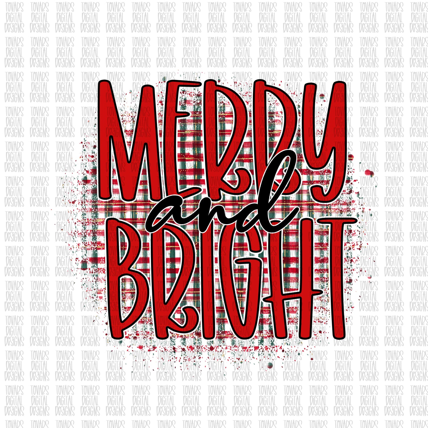 Merry and Bright plaid Png File, Merry and Bright plaid sublimation file, christmas sublimation, christmas plaid design, plaid png