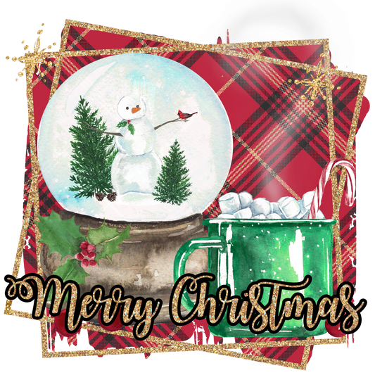 Merry Christmas Globe snowman hot cocoa Sublimation Png Digital Download, christmas sublimation snowman leopard print trees christmas design