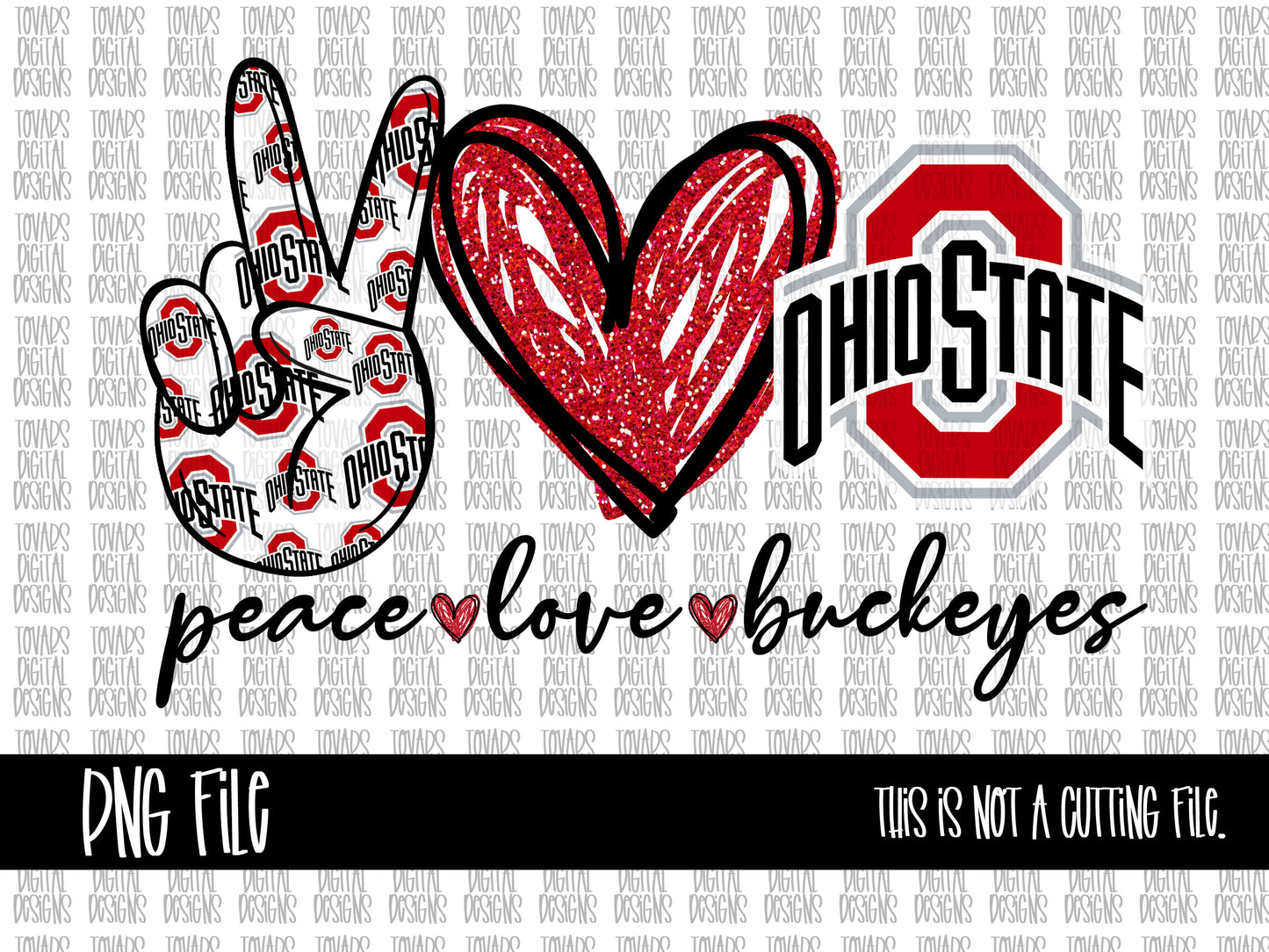Peace love Ohio State PNG FILE