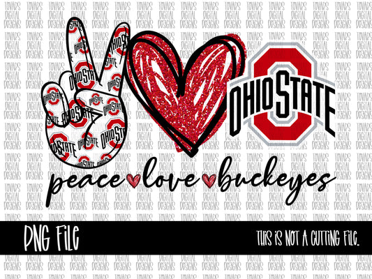 Peace love Ohio State PNG FILE