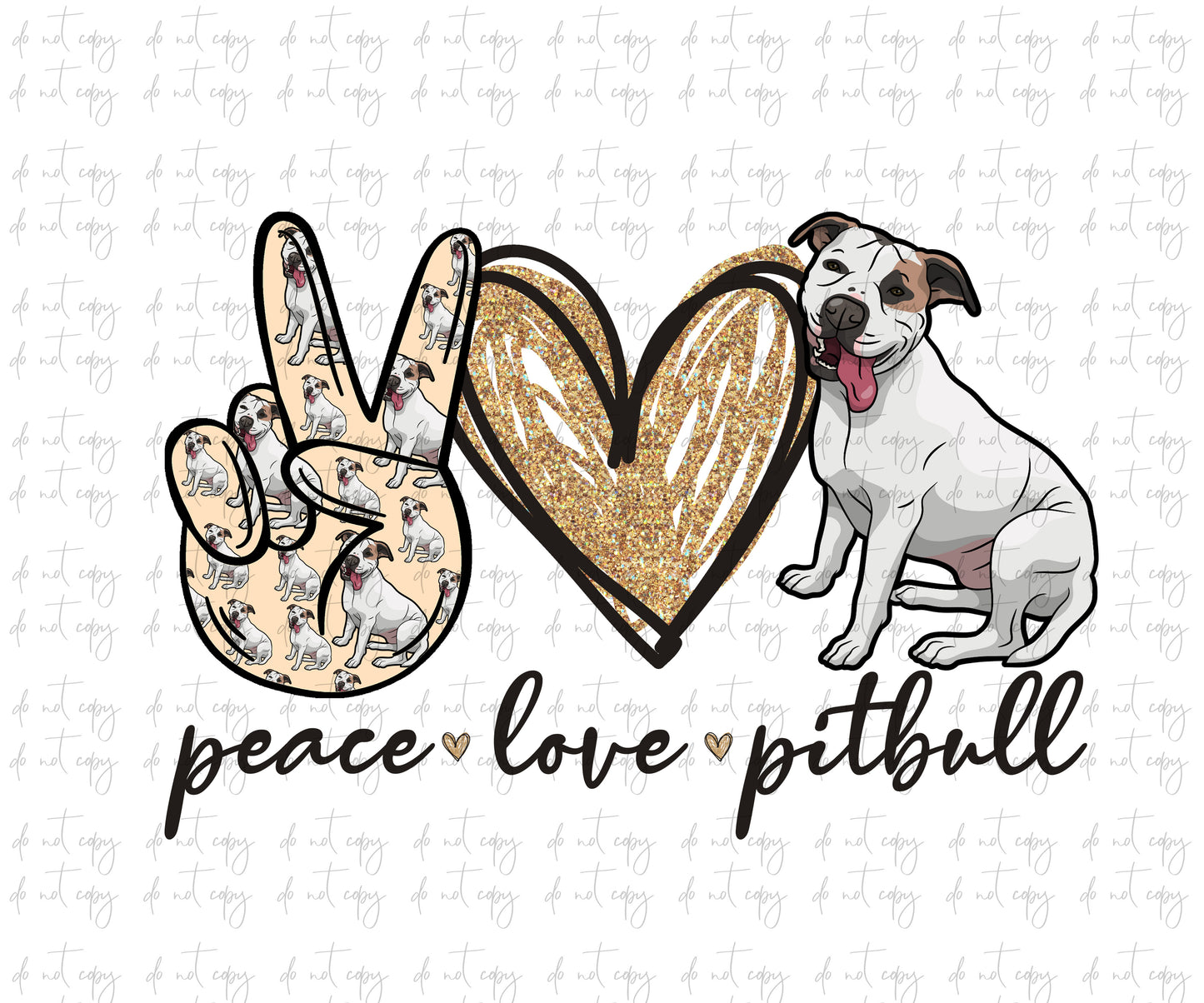 peace love pitbull png file dog