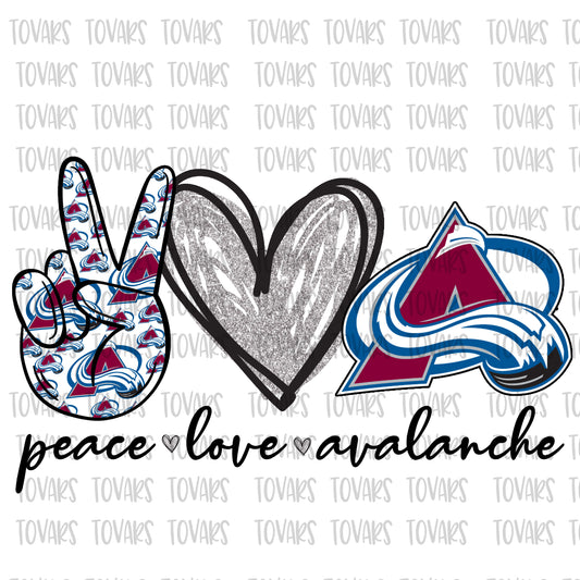 peace love avalanche Hockey Design PNG FILE