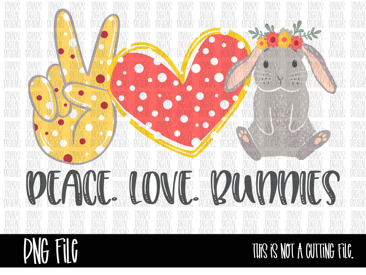 Peace Love Bunnies PNG FIle