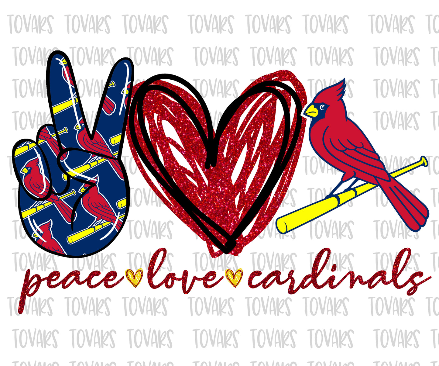 Peace love Cardinals Sublimation Png Digital Download, Yellow Red Blue Cardinals Png, Sublimation design, Cardinals Sublimation download