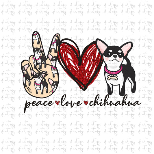 Peace love Chihuahua, Chihuahua Sublimation Png Digital Download, Peace love Chihuahua glitter Chihuahua Png, Chihuahua Sublimation design