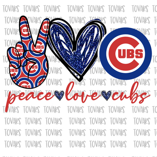Peace love Cubs Sublimation Png Digital Download, Cubs Png, Sublimation design, Cubs Sublimation download