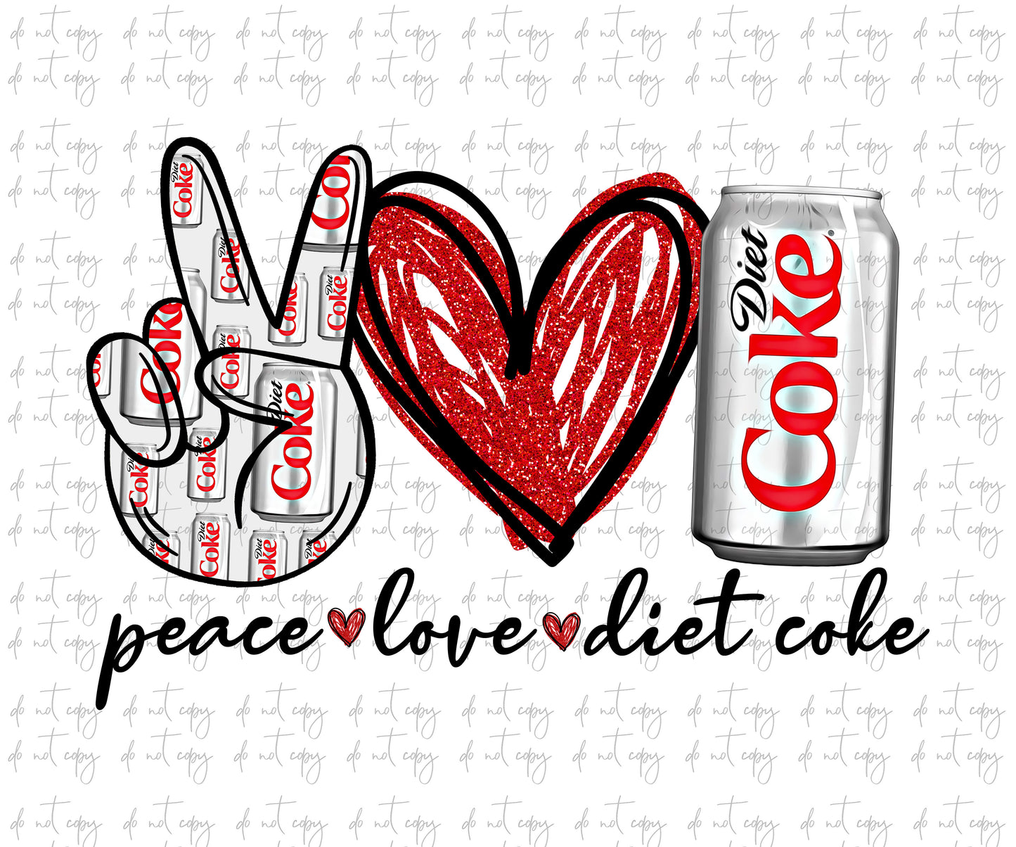 peace love diet coke png file sublimation design