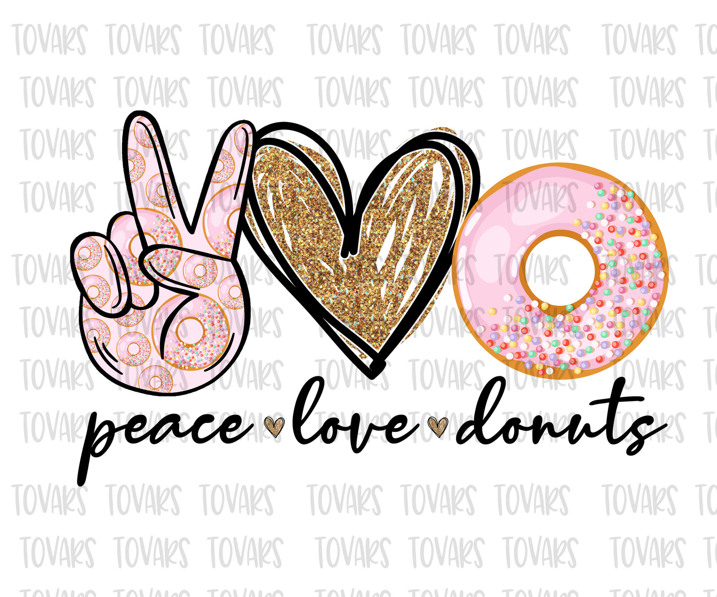 Peace love donuts pink donuts png sublimation file