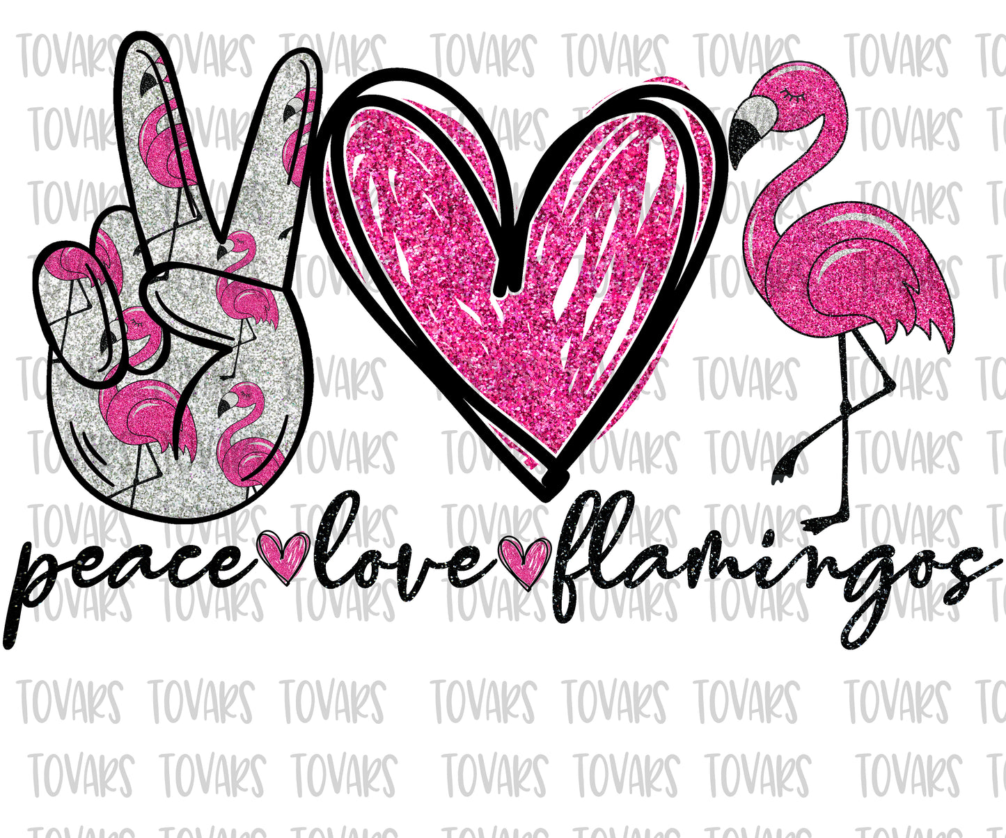 Peace love flamingos PNG FILE