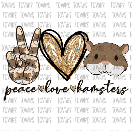 Peace love Hamster PNG Digital Download