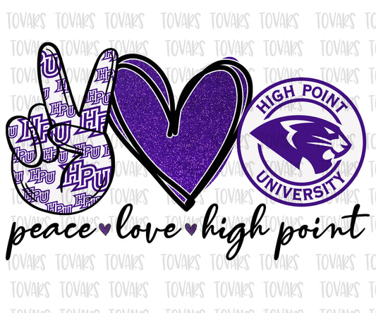 Peace high point university png file sublimation design