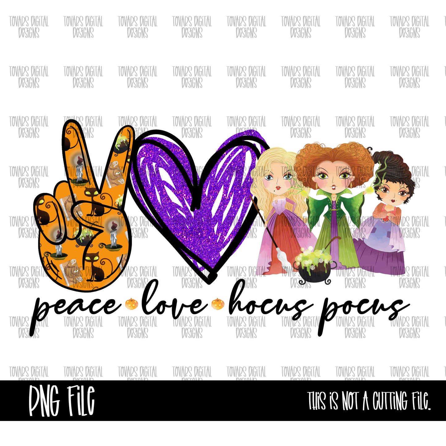 Peace love Hocus Pocus 2 PNG FILE, Hocus pocus design, witch design, halloween png file, halloween sublimation digital design