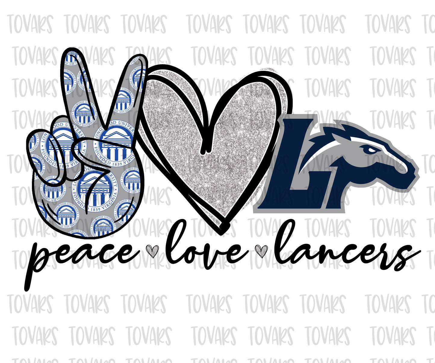 peace love lancers png file sublimation design