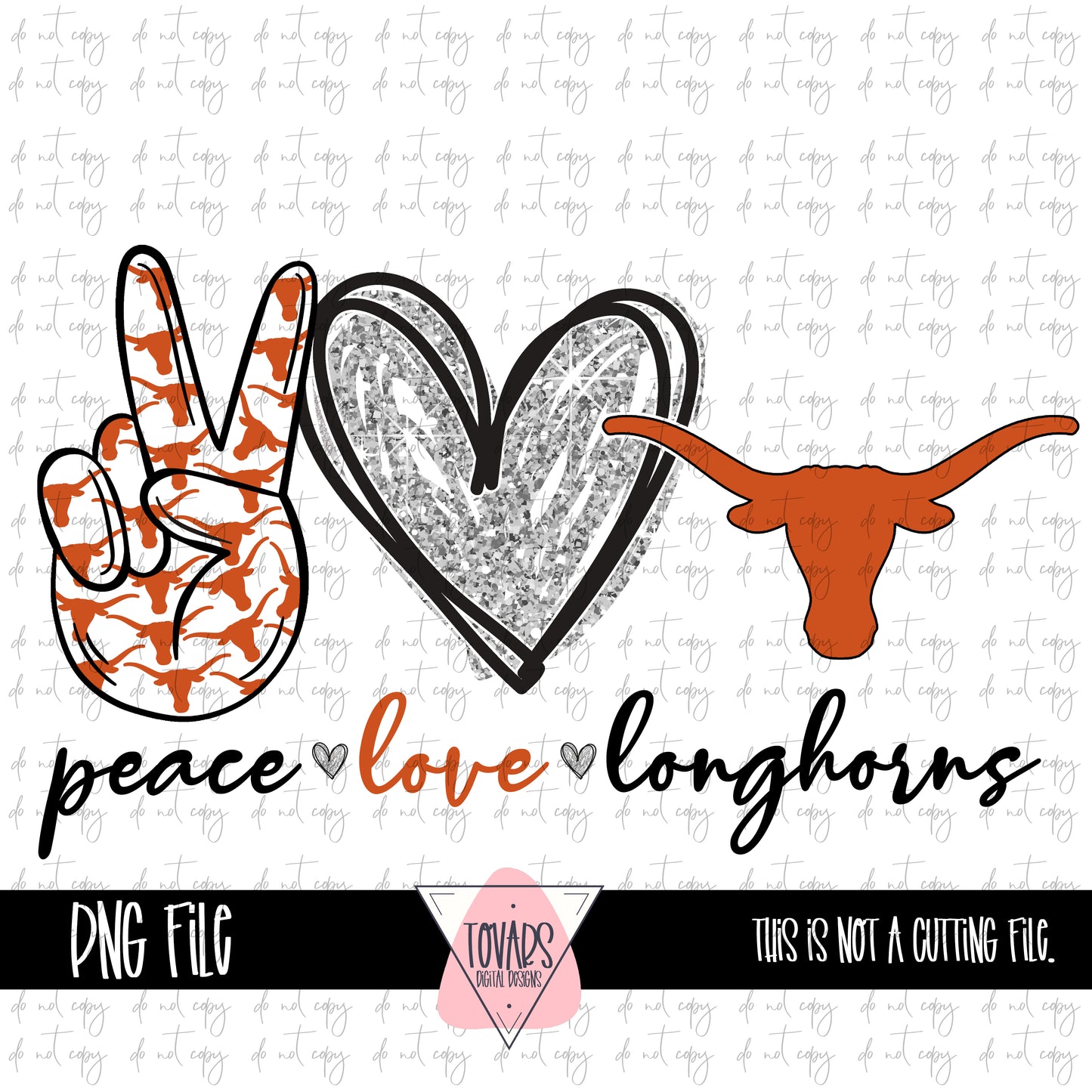 Peace love longhorns png file Orange color, peace love longhorns sports team PNG FILE