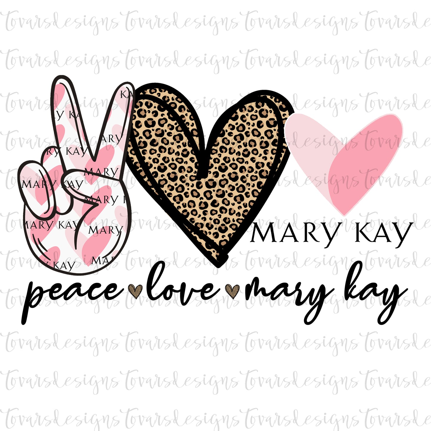 Peace love Mary kay leopard PNG FILE