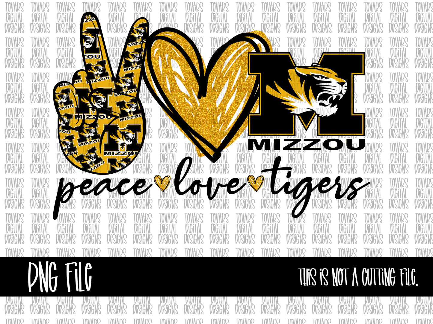 Peace love Missouri Tigers PNG FILE