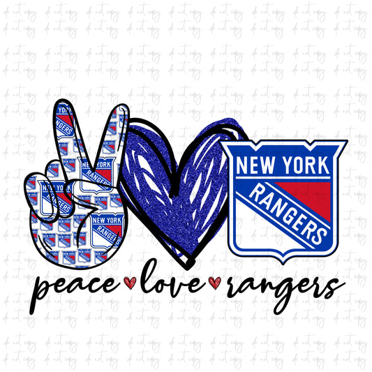peace love new york rangers hockey png file digital download