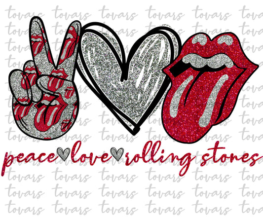 Peace love Rolling Stones Sublimation Png Digital Download, Rolling Stones Png, Rolling Stones sublimation PNG, peace love Rolling Stones