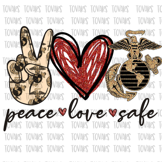 Peace love safe digital download png file