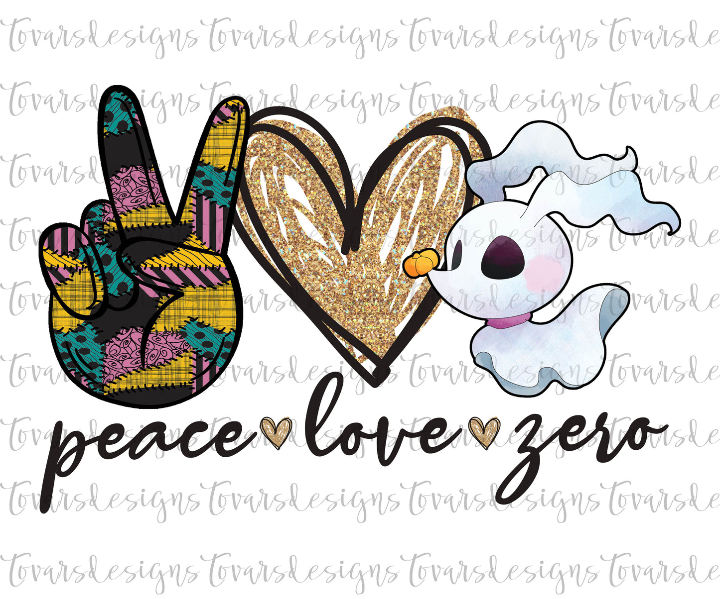 Peace love zero nightmare before christmas png file