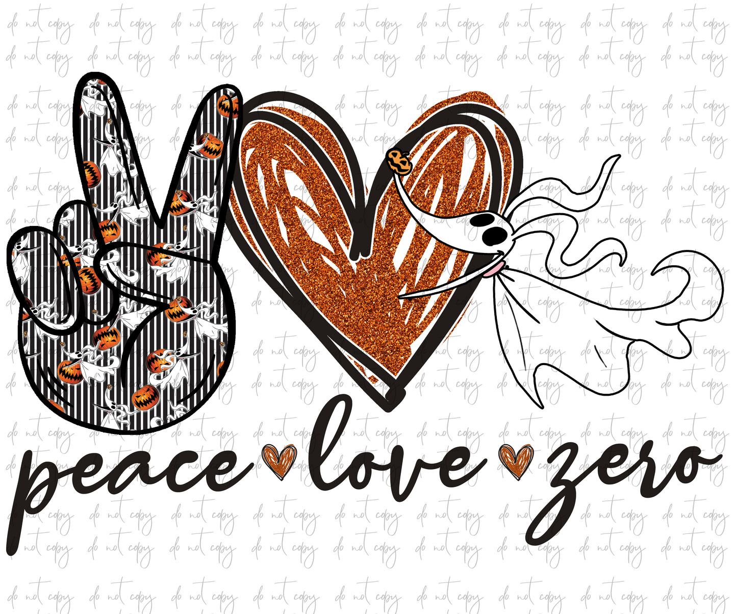 Peace love zero nightmare before christmas png file