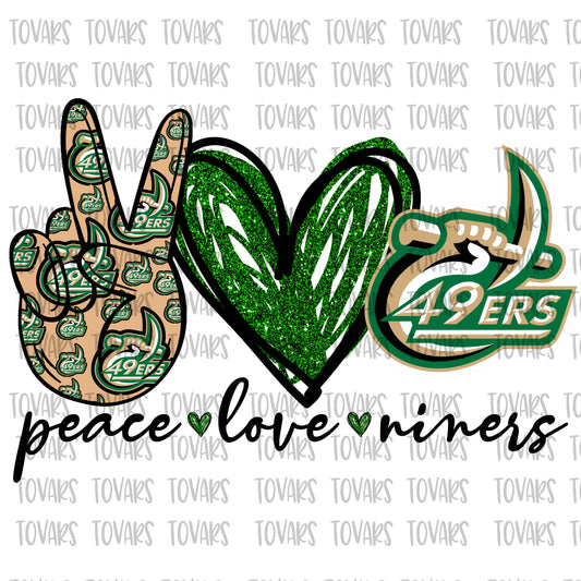 Peace love Niners Charlotte College PNG FILE