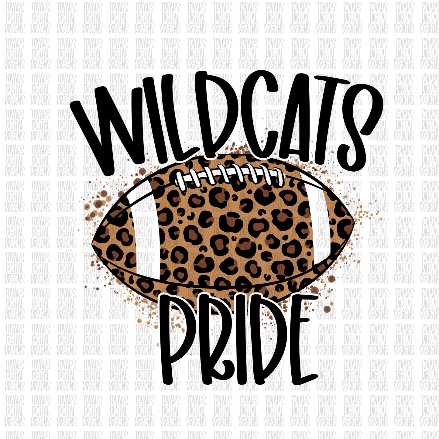 Wildcats Pride Football, Wildcats Football png, Wildcats pride png, leopard football, leopard football png, sublimation design, dtg printing